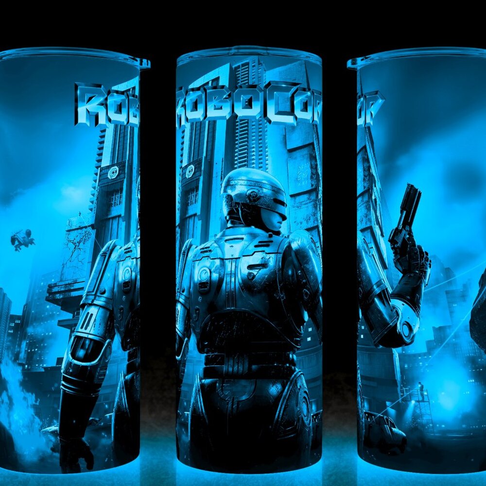 Glow in the Dark Robocop 80s Alex Murphy Police Crime Movie Cup Mug Tumbler